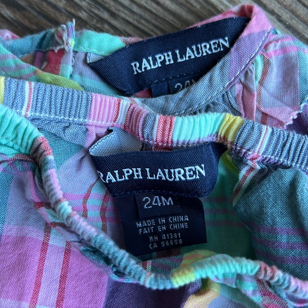 Ralph Lauren size 24 months plaid dress with matching diaper cover - Picture 2 of 3